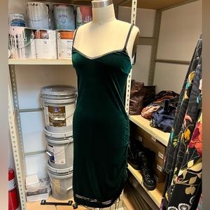 Patrizia Pepe Emerald Velvet Ruched Dress size 6